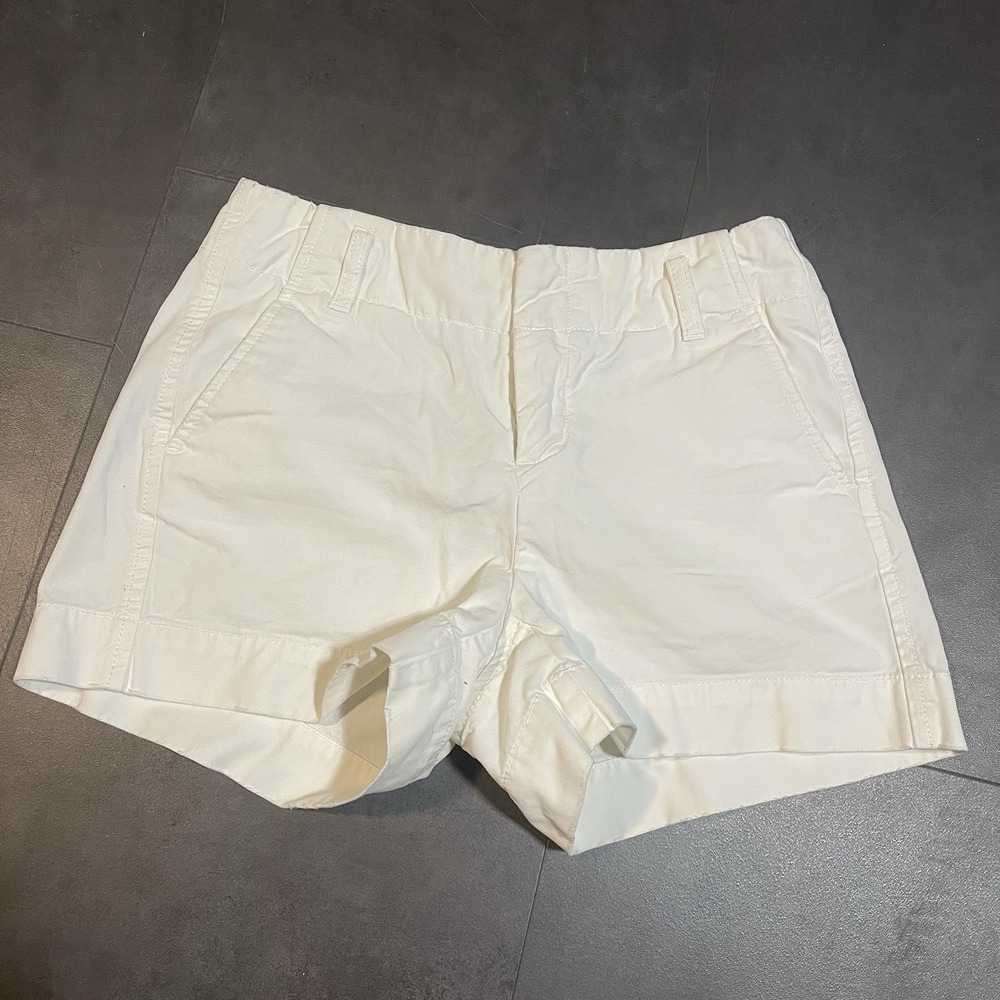 GAP Shorts Womens 25 0 Denim Cuffed 5" Jean White Stretch Pockets Mid Rise F-56